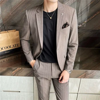 2023New boutique férfi (öltöny + nyugati nadrág) üzleti divat trend jóképű alkalmi high-end esküvői ruha, vőlegény két darabos készlet