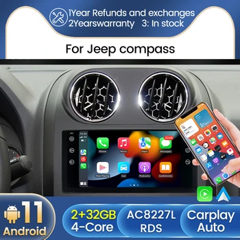 4Core Android 11 autórádió GPS Navigációs A Jeep Compass/Parancsnok/Grand Cherokee/Wrangler/Szabadság Auto Hifi, WIFI, FM RDS BT