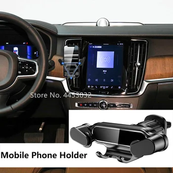 A gravitáció Autós Telefon tartó Volvo XC60 S90 V90 XC90 XC40 Szellőző rögzítőcsipesz Mobil Telefon készenléti GPS Támogatás Tartozékok