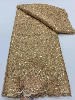 A pezsgő arany csillogott flitterekkel Afrikai Nigéria kézműves ragasztó, fonal anyag csillogó flitter ruha szövet