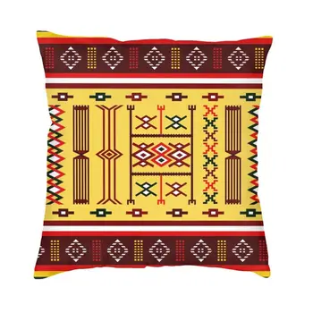 Afrika Geometriai Amazigh Kabil Szőnyeg Párnát Esetben 50*50cm Puha Marokkói Stílus párnahuzat Irodába Kanapé Tér Pillowcover