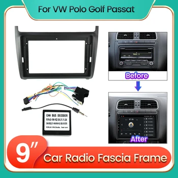 Autórádió Fascia Keret VW Volkswagen POLO Golf Passat Opcionális Kábel Dash Illeszkedő Panel Készlet 9inch Fogadó Egység