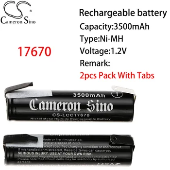 Cameron Kínai 17670 Újratölthető Akkumulátor Ni-MH 3500mAh 1.2 V 2db Csomag Lapok Volta Ni-mh Diy Akkumulátor