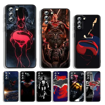 DC Supermannel Rajzfilm Telefon tok Samsung Galaxy S22 S23 S20 S21 FE Ultra S10e S10 S9 S8 Plusz Lite Fekete Borító
