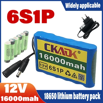 Originele 12V 6s1p 16000Mah 18650 Batterij Pack Oplaadbare Lítium-Ion Batterij Capaciteit 12,6 V Dc 16ah Cctv Kamera Monitor