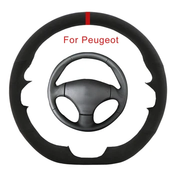 Testre Autó Eredeti Kormánykerék Fedezni Peugeot 206 206 206 SW CC Soft Izzadság-Elvezető Kézi Varrás Velúr Kormányzás Pakolás