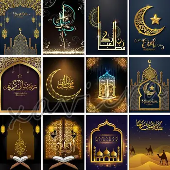Xaviera Teljes Gyakorlat Tér Diy 5D Gyémánt Festmény Muszlim Vallás Mozaik Hímzés, keresztszemes lakberendezés Strasszos Artwork