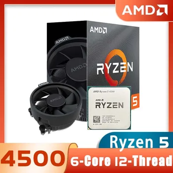 Új AMD Ryzen 5 4500 R5 4500 Doboz 3.6 GHz-es, 6-Core 12-Szál CPU Processzor 7NM L3=8M 100-000000644 Socket AM4 Lezárt Beleértve Rajongó