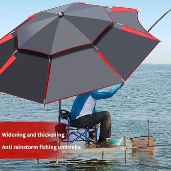 1.8-2,6 m Double-Layer-Szeres Nagy Kerti Napernyő Szélálló Ernyő Nagy Szabadtéri Esernyő a Strand Napernyő Halászati Esernyő Árnyékban