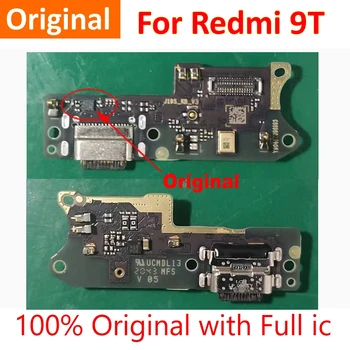 100% Eredeti USB Töltés Testület A Xiaomi Redmi 9t Töltő Port Dokkoló Csatlakozó A Mikrofon Töltő Flex Kábel Teljes IC