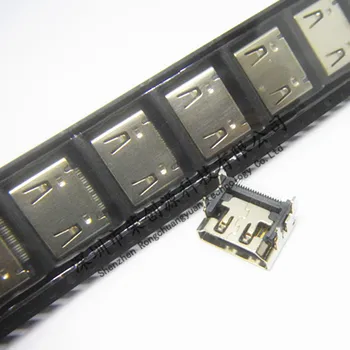 10DB/SOK HDMI Női Jack körcsatlakozó 19PIN 19P derékszögű smt smd 90 Fokos Aranyozott hd 19 PIN