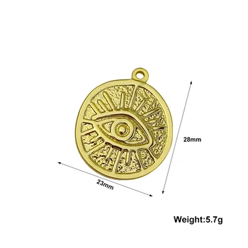 23X28MM Aranyozott Eye of Horus Varázsa Egyiptom Afrika Medálok Rozsdamentes Acél DIY Kellékek Ékszer Készítés Megállapítások Tartozékok