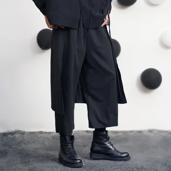 A férfi Széles Láb Nadrág Tavaszi, Őszi Új Japán Multi-Layer Design Sötét Alkalmi Nagyméretű Nadrág