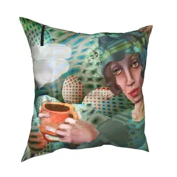 A Kávét A Zöld Szobában Tér Párnahuzat Dekoratív Párna Tamara De Lempicka Művészet Divat Pillowcover Lakberendezés