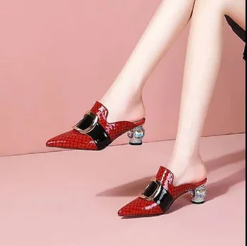 A Nők A Divat Édes Hegyes Toe Bor Vörös Téren Sarkú Cipő Hölgy Csinos Tavaszi / Nyári Sarkú Cipő Sapatos Zapatos De Mujer B257