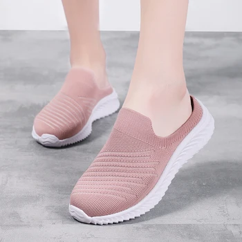A nők Öszvérek 2023 Új Alkalmi Fél Papucs Lélegző Fény Szabadtéri Lakások Zapatos De Mujer Plus Size Minőségű Cipő a Nő