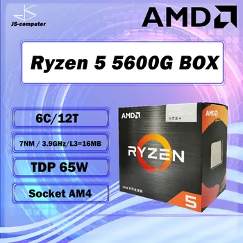 AMD Ryzen 5 5600G R5 5600G 3.9 GHz-Hat-Core Tizenkét Szál 65 w-os CPU Processzor L3=16M 100-000000252 Socket AM4 Új, s rajongó