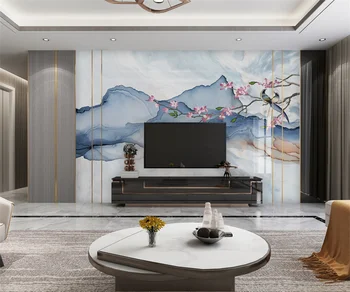beibehang Szabott új, modern Kínai tintával vonal virág, madár TV háttérképet papírt pintado de olyan papier peint