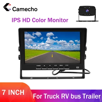 Camecho 7 Hüvelykes IPS kijelző Autó Video Monitor AHD éjjellátó digitális vezeték nélküli kamera Vízálló Visszapillantó Fordított Biztonsági Kamera
