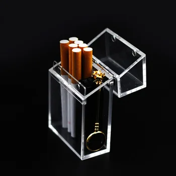 Divat Akril Cigarettatárca Áttetsző Füst Tartozékok Vastag Hordozható Könnyebb Csomag Por Dekoratív Tároló Doboz