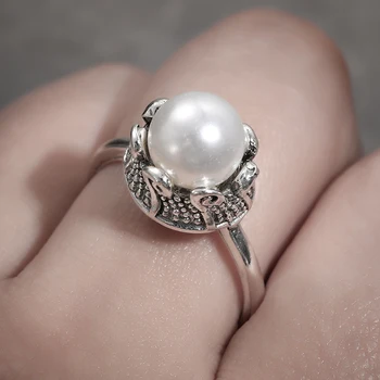 Divat, Elegáns Fehér-Utánzat, Gyöngy, Gyűrű, Esküvői jegygyűrűt a Nők Csavar Kristály Gyűrű Luxus Ékszer Kiegészítők