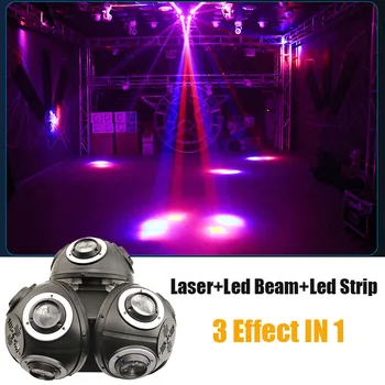 DJ Effect 3-As Labdarúgó-Led Bolygó Mozgó Fej RGB Lézer Led Szalag Vágta RGBW 4 IN1 Sugár Labdarúgó Világítás Korlátlan Forgatás