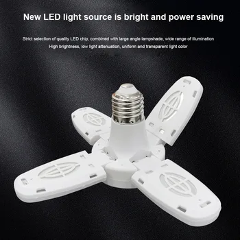 E27 LED Izzó Rajongó Penge Időzítés Lámpa 265V 110V 38W 360° - os Összecsukható Ipari Led Izzó Lámpa Haza Mennyezeti Lámpa Garázs Világos