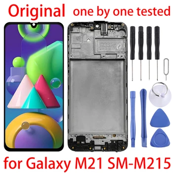 Eredeti M21 SM-M215 LCD-Képernyőn, majd Digitalizáló Teljes Összeállítás A Keret Samsung Galaxy M21 SM-M215