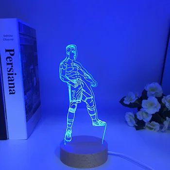 Foci Foci Sztár CR77 Sport Fából készült 3D-s LED Lámpa Hálószoba Dekoráció RGBw Színek Módosítása a Fa Fali Lámpa Dropshipping