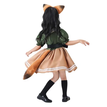 Fox Nick Wilde Lány Ruha Hercegnő farsangi Jelmezek Gyerekeknek Fox Cosplay Tail Anime Álarcosbál Vicces Álca Ruha Karnevál