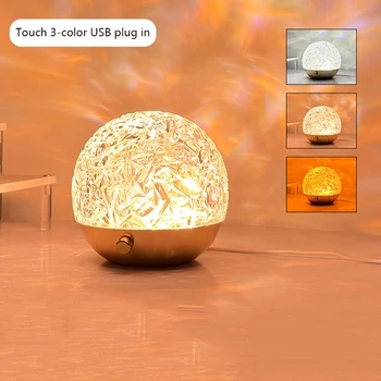 Gömb alakú asztali Lámpa USB Töltés Elérhető asztali Lámpa 16 színű Szem Védelme Hálószoba, Nappali, Olvasás Kemping