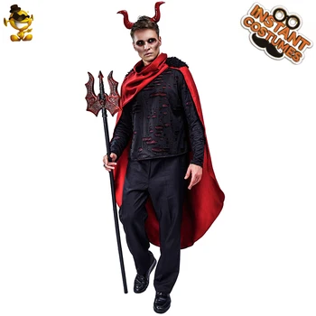 Halloween Ördög Jelmez Felnőtt Cosplay Férfi Piros Sacry Ördög Ruházat Purim Party Cospl