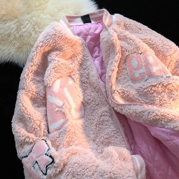 Japán Régi Aranyos Vastag Női Kabátok Őszi Téli Édes Streetwear Bomer Kabátok Harajuku Ulzzang Női Kabát
