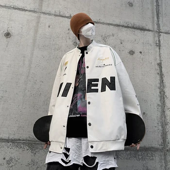 KAPMENTS Y2k Streetwear bőrkabát 2023 koreai Divat Egyetemi Kabát Széldzseki Hip-Hop Túlméretezett Baseball Kabátok dzsekik