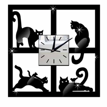 Kreatív falióra Óra akril macska farka óra dekoráció lóg falióra nappali néma háztartási óra csere haj