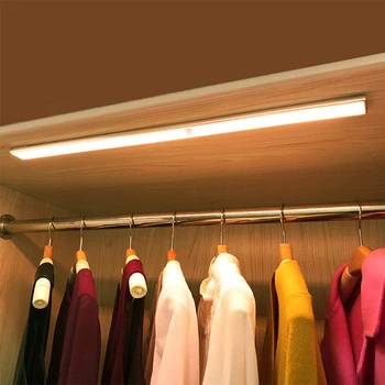 LED-es Éjszakai Fény, Mozgás Érzékelő, Vezeték nélküli, USB, Újratölthető 19/30/40cm Fali Lámpa Konyhai Szekrény Szekrény, Lépcsőn, Folyosón