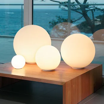 LED-Modern Kerek Labda asztali Lámpa Kreatív Matt Fehér Üveg Tanulmány asztali Lámpa Hotel Hálószoba, Kanapé, ágy melletti Éjjeli Környezeti Lámpa