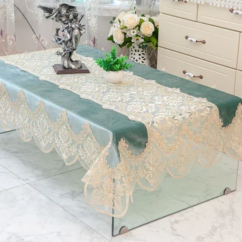 Luxus Csipke Terítő Tea terítő TV Szekrény Abrosz Romantikus hímzett asztalterítő étkező asztal ruha, ruhák