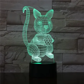 Macska 3D Éjjeli Lámpa Állat Változékony Hangulat Lámpa LED 7 Színek USB 3D-s Illúzió, asztali Lámpa Otthoni Dekorációs Party Dekor Lámpa