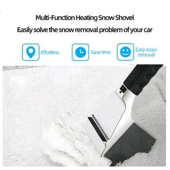 Magas Minőségű Téli Autó hólapáttal 12V Fűtés Kettős hasznosítású Hó vagy Jég Eltávolítására Lapáttal A Legtöbb Autók