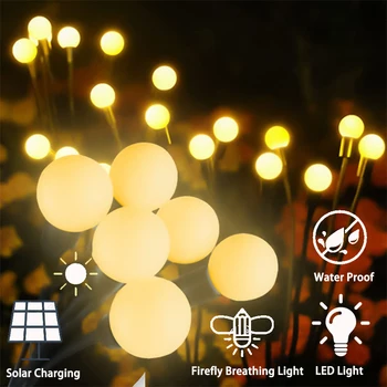 Napelemes LED Kültéri Vízálló Kert, Napfény Powered Táj Fények Firefly Kerti Világítás Kerti Kerti Dekoráció Napelemes Lámpa