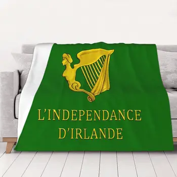 Napóleoni francia Zászló Polár Takaró Textil Dekoráció Légió Irlandaise Többfunkciós Meleg Dobja Takaró az Ágy Irodai Szőnyeg Darab