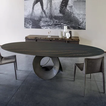 Olasz stílusú behozott rock táblázat modern luxus stílusú kis lakás egyszerű online celeb háztartási round rock, asztal, szék