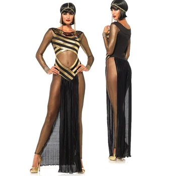 Szexi Lady Karnevál Kleopátra jelmez Ókori görög, Egyiptomi Cosplay Halloween Divatos Party Ruha
