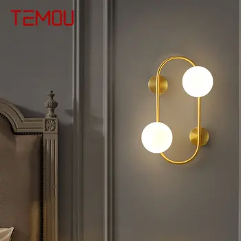 TEMOU Belső Réz Mellett Lámpa LED Beltéri Réz Fali Gyertyatartó Ringlike Design, Dekor Modern Otthon Élő ágyas Szoba