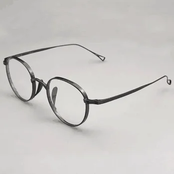 Tiszta titán szemüveg keret férfi ovális szemüveg keret, Magas Rövidlátás Retro Szemüveg Keret Női Tíz ezer éves teknős a s