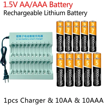 Távirányító AA AAA lítium-ion akkumulátor, 1,5 V-os újratölthető akkumulátor AA, 9900MWh, egér, kis ventilátor, elektromos játék+ingyenes szállítás