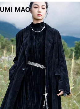 UMI MAO Yamamoto Sötét Rést, Tervezési Értelemben, Özönlöttek Blézer Kabát Női Retro Temperamentum Vékony, Hosszú Szakasz Kabát Femme Y2K