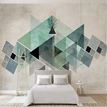 wellyu cucc de parede 3d saját háttérképet Skandináv minimalista retro geometriai háromszög színes blokk TV háttér fal