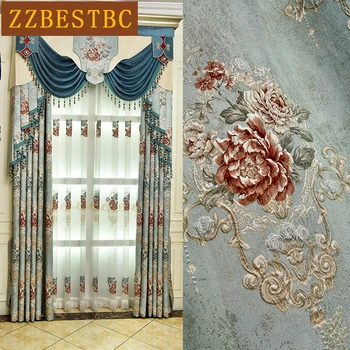 ZZBESTBC Klasszicista villa luxus kész otthon függönyök hálószoba, konyha függöny függöny nappali luxus